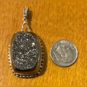 Druzy & .925 Sterling Silver Pendant